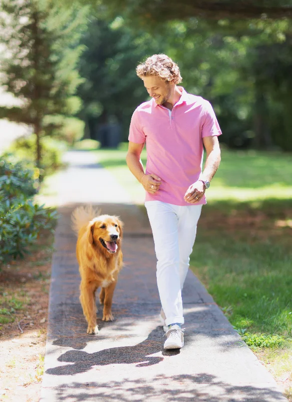 The Perfect Polo Shirt in Coral Heather