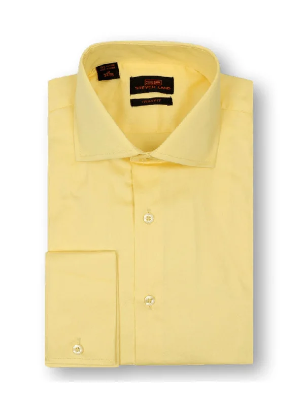 The Next Generation Satin Dress Shirt | 100% Cotton | Modern Point Collar | Color Maize