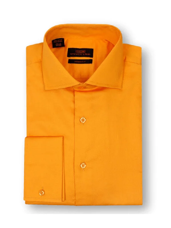 The Next Generation Satin Dress Shirt | 100% Cotton | Modern Point Collar | Tangerine