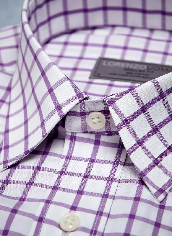 William Fullest Fit Shirt in Purple Check