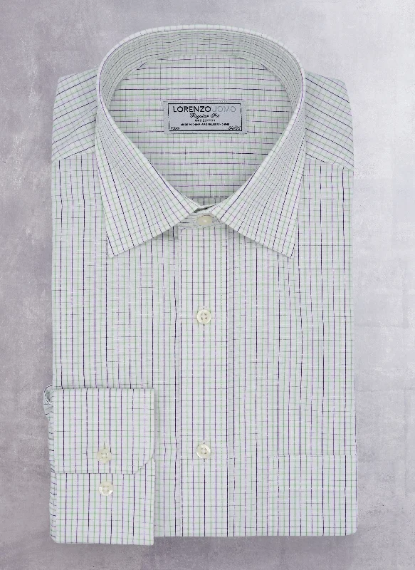 William Fullest Fit Shirt in Purple and Green Check