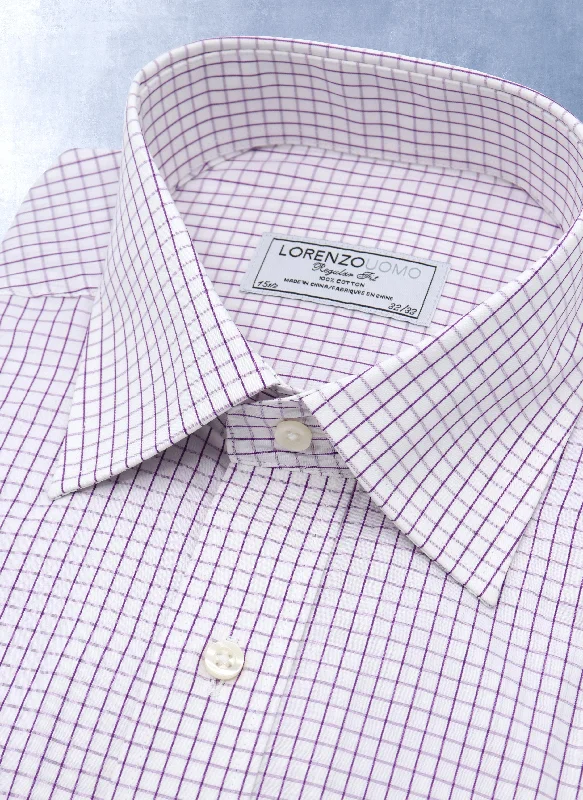 William Fullest Fit Shirt in Purple Check