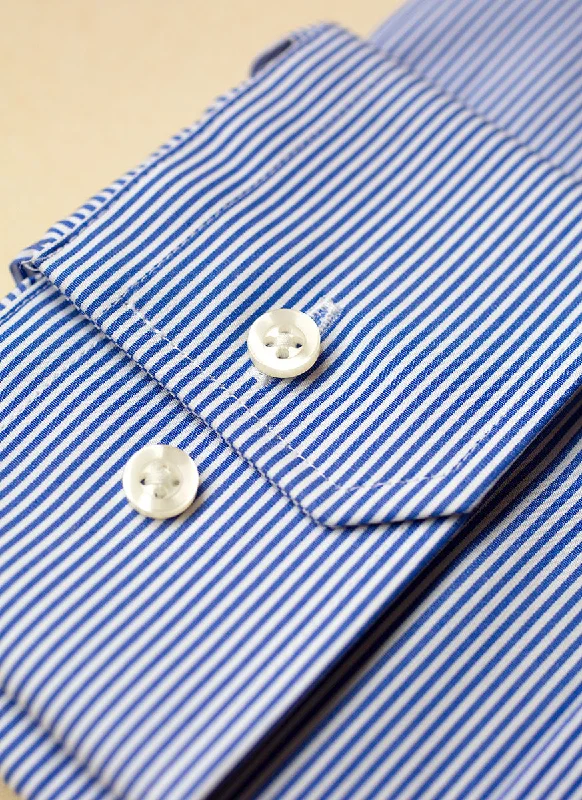 William Fullest Fit Shirt in Thin Blue Thin Stripe