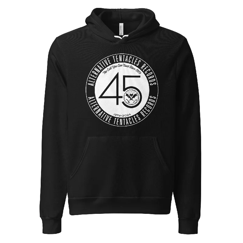 Alternative Tentacles 45th Anniversary - White on Black Unisex hoodie