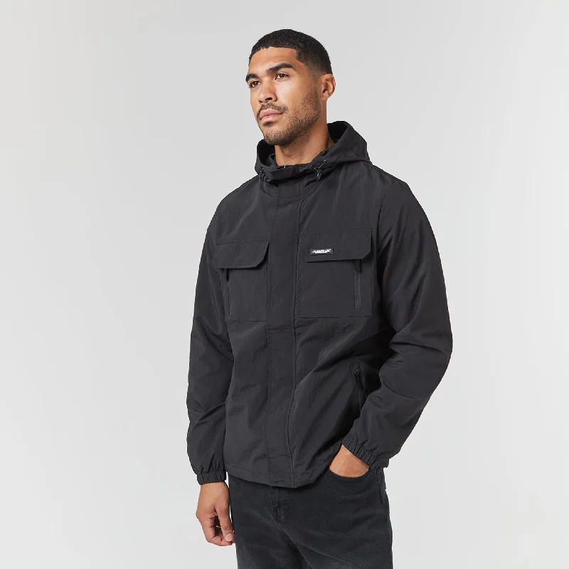 Crinkle Nylon Jacket | Black