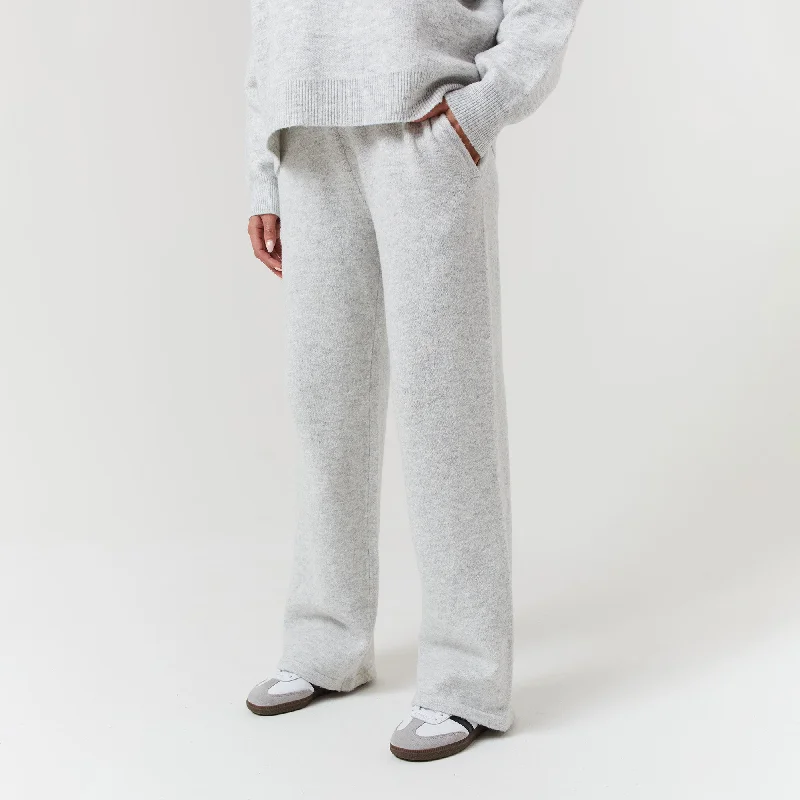 Knit Open Hem Jogger | Light Grey Marl