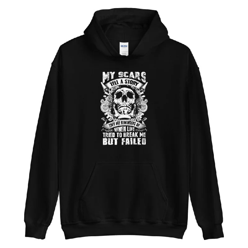 My Scars Tell A Story - Skull Hoodie - up to 5XL