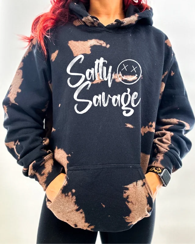 Salty Savage Unisex "Signature" Classic Hoodie | Bleach Washed