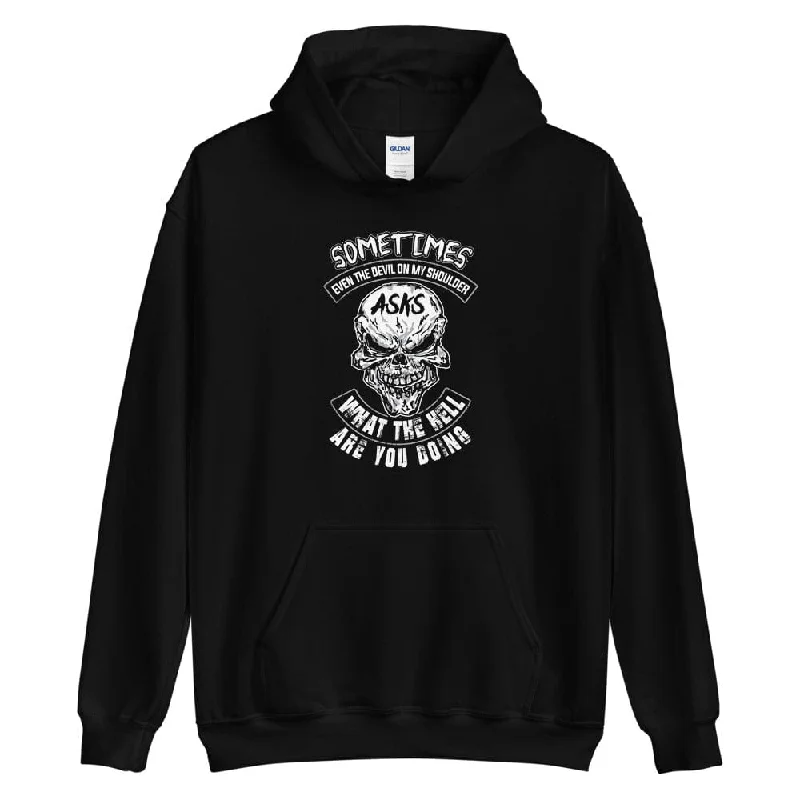 Sometimes Even The Devil On My Shoulder - Skull Hoodie - up to 5XL