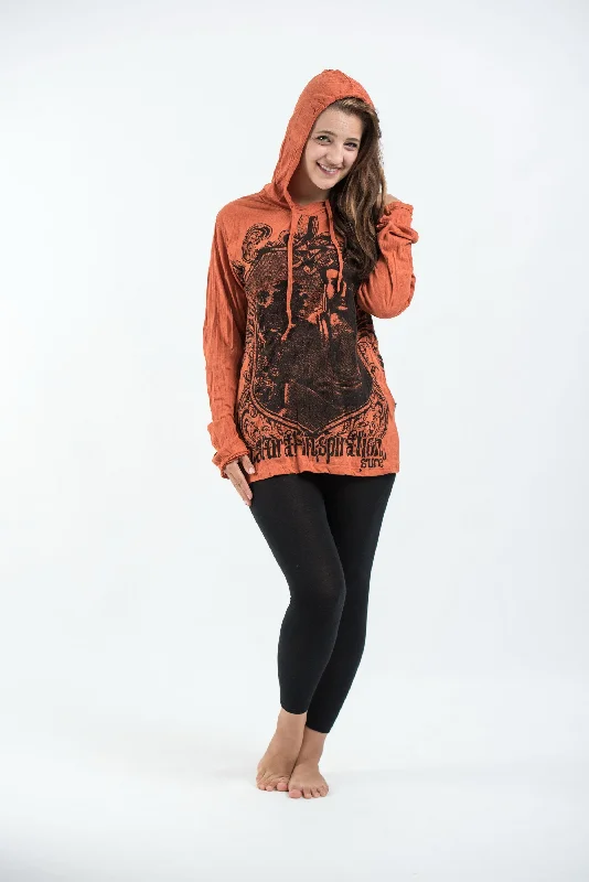 Unisex Antique Buddha Hoodie in Orange