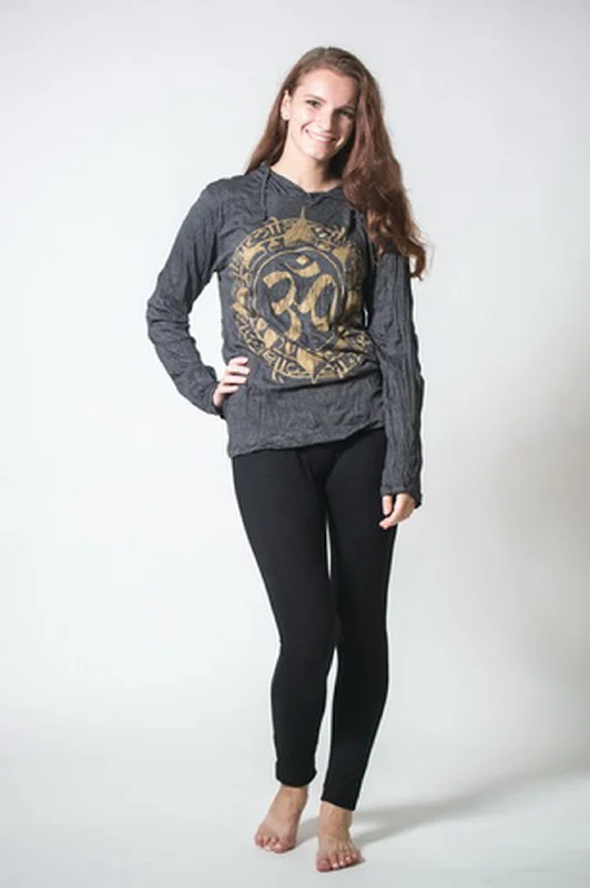 Unisex Infinitee Om Hoodie in Gold on Black