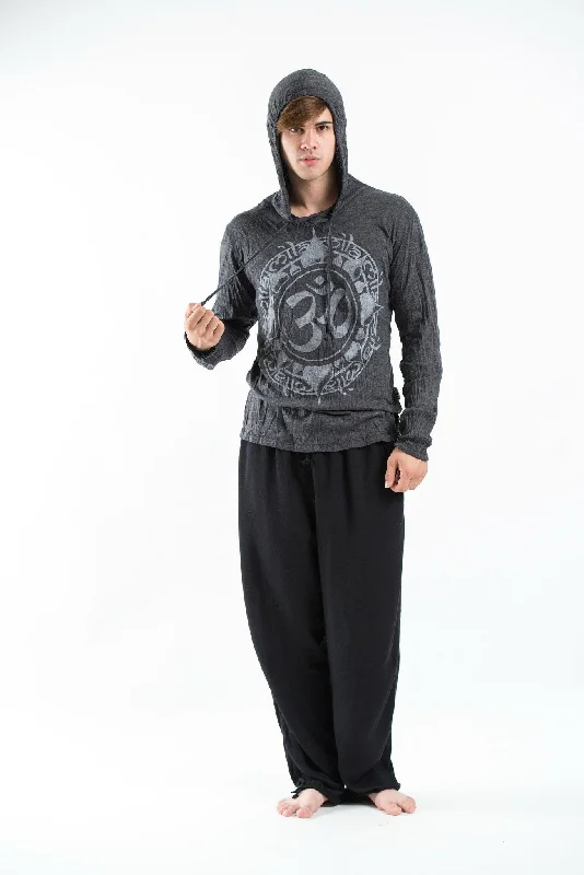 Unisex Infinitee Om Hoodie in Silver on Black