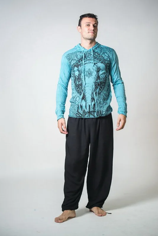 Unisex Wild Elephant Hoodie in Turquoise