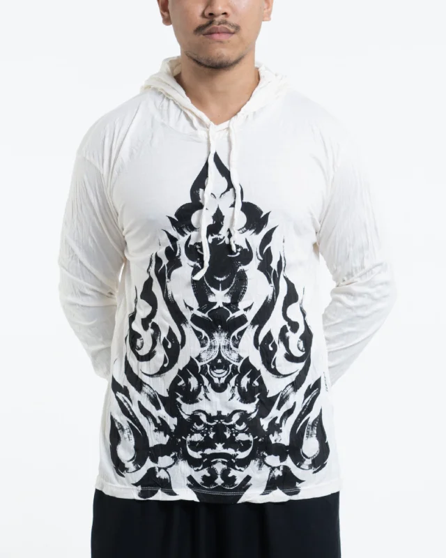 Unisex Buddha Chakra Hoodie in White