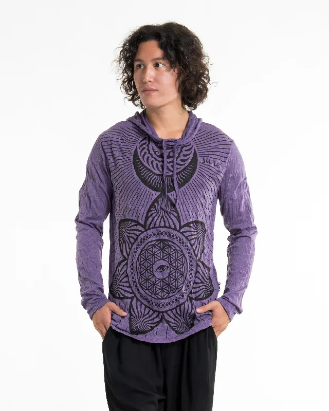 Unisex Sacred Geometry Mandala Hoodie in Purple