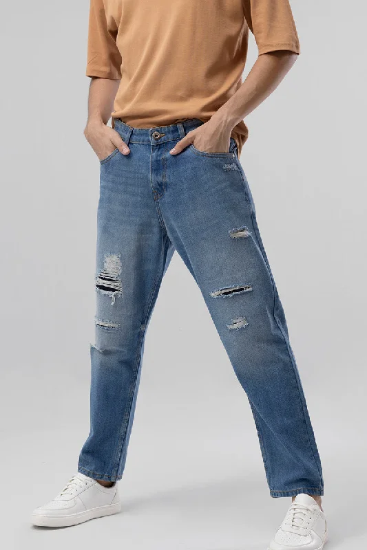 Boozy Sea Blue Baggy Fit Jeans