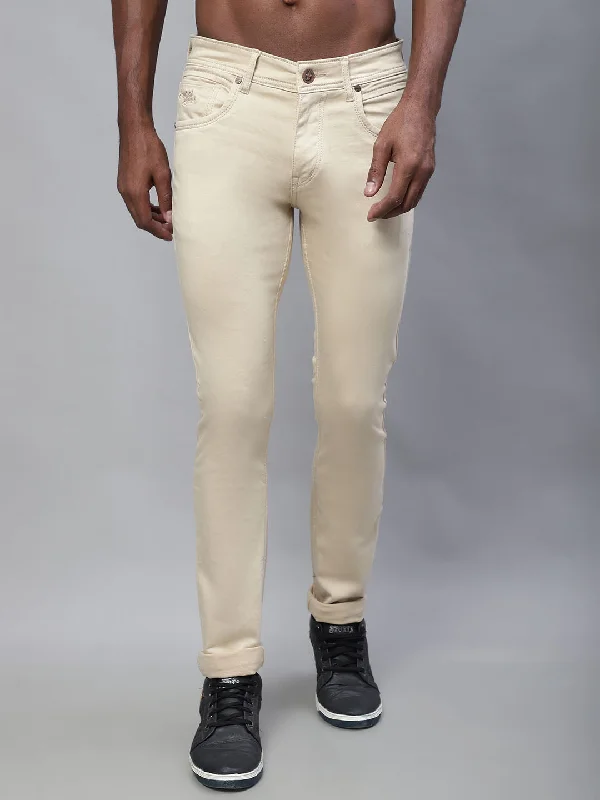 Men's Ultra Narrow fit No Fade Beige  Jeans