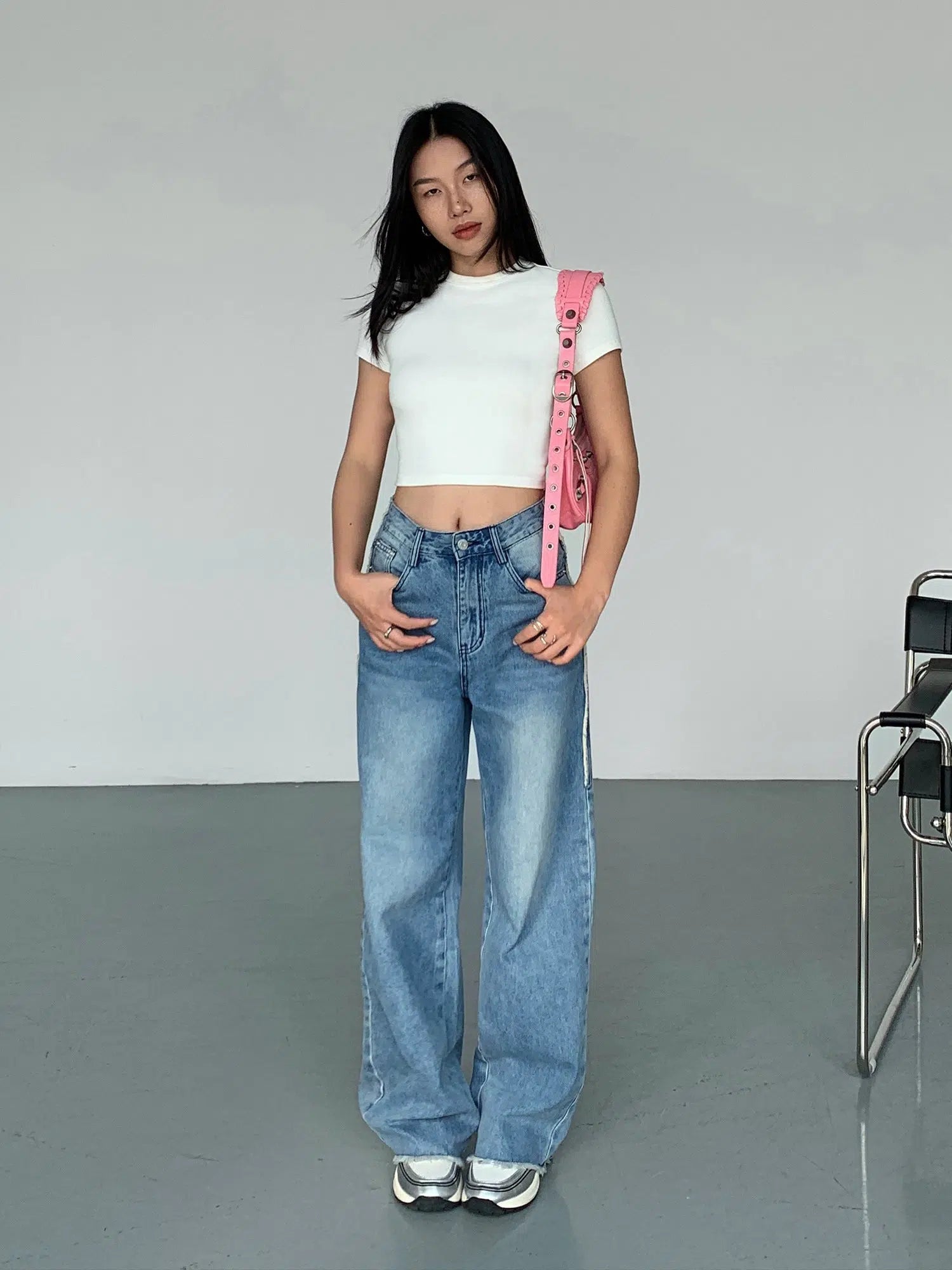 High-Waisted Wide-Leg Jeans