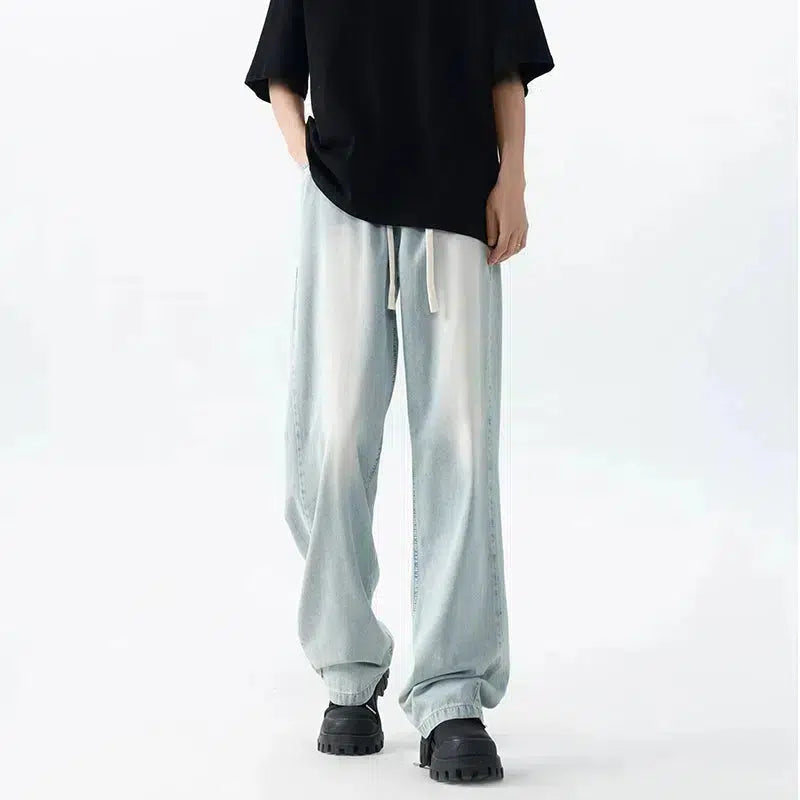 Light Blue Drape Drawstring Pants