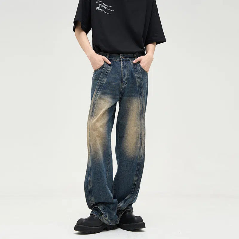 Retro Washed Jeans Pants