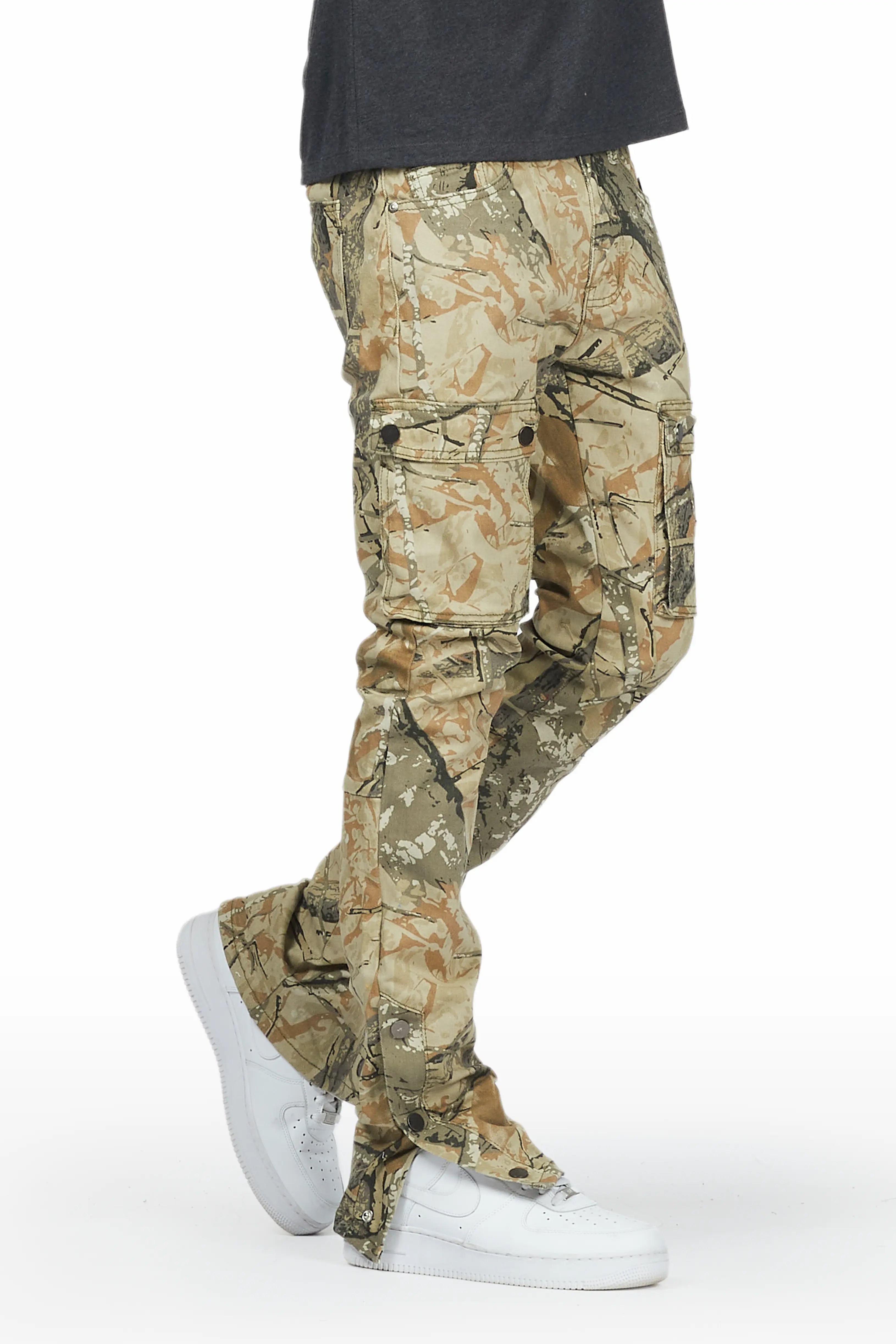 Waage Tree Camo Cargo Stacked Flare Jean