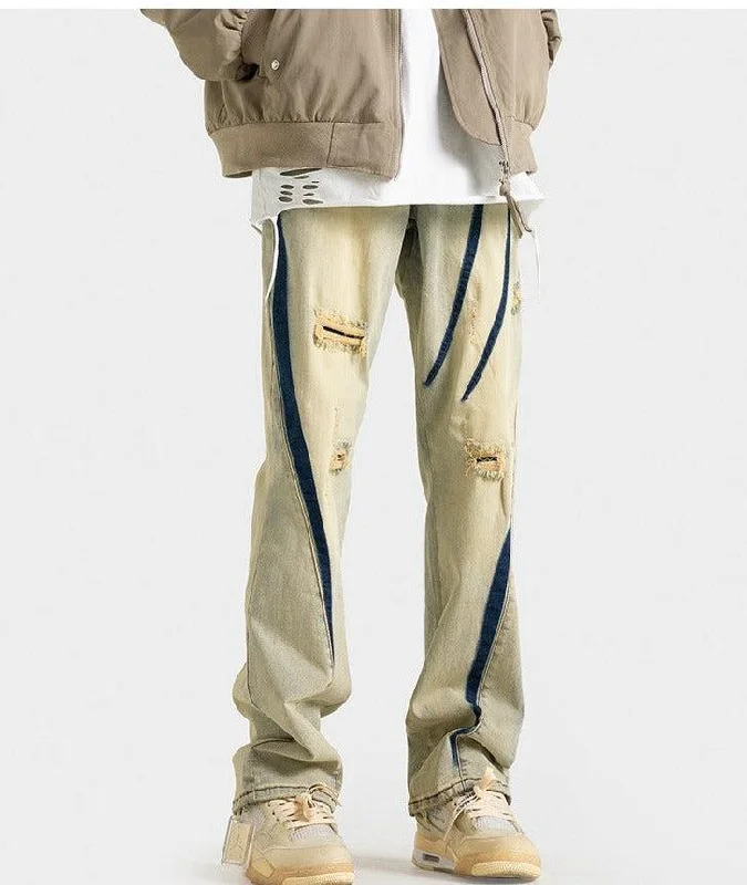 Yellow Mud Dyed Hole Pants