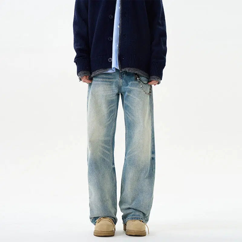 Blue Regular Fit Straight Jeans