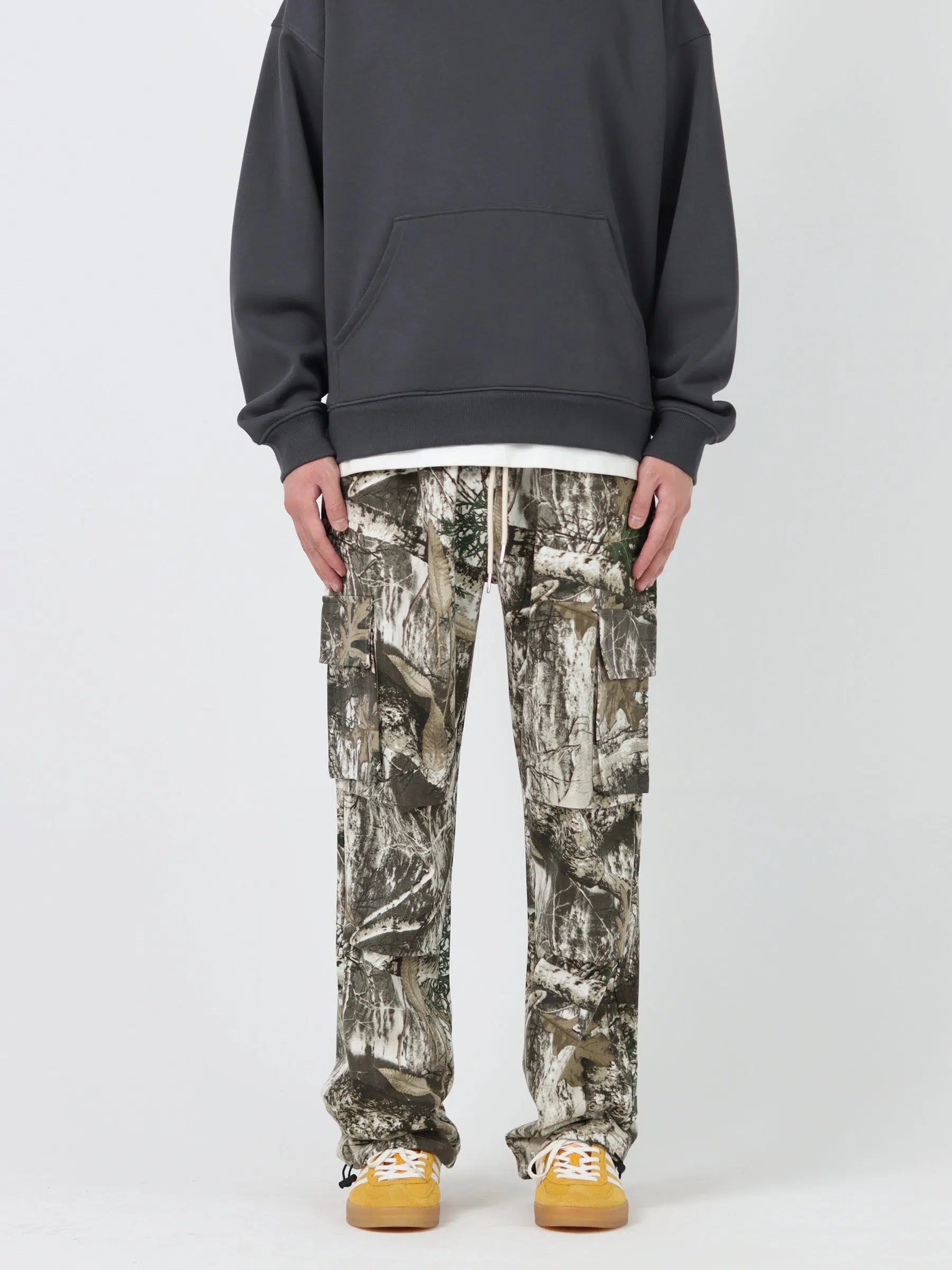 Camouflage Cargo Pants with Drawstring