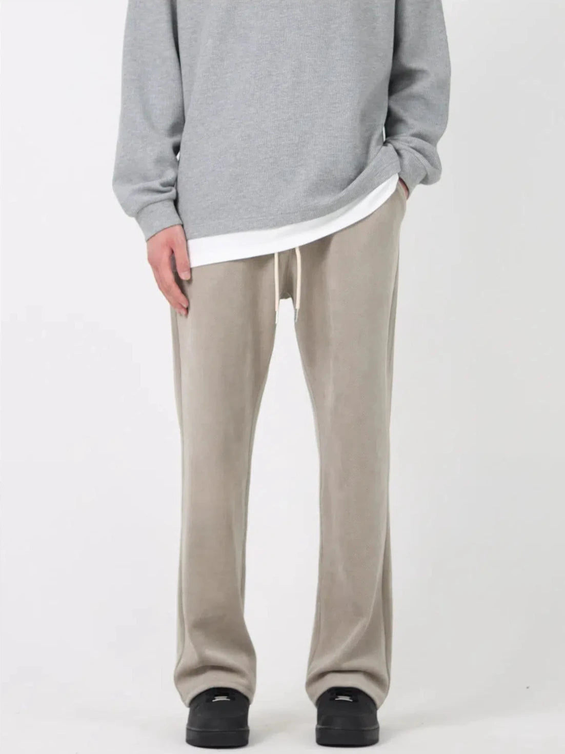 Casual Straight-Leg Drawstring Pants