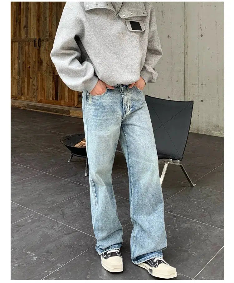 Classic Straight-Leg Denim Pants