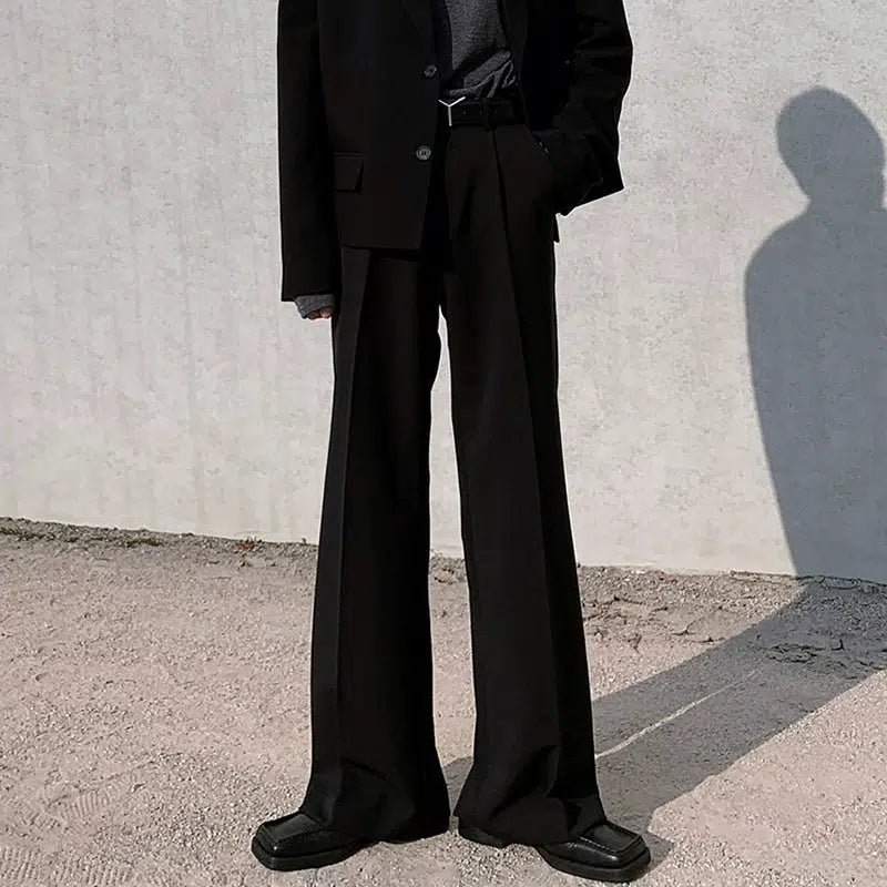 High-waisted Wide-leg Drape Pants