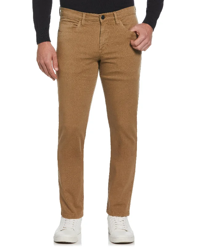 Slim Fit Dyed Solid Twill Five Pocket Pant