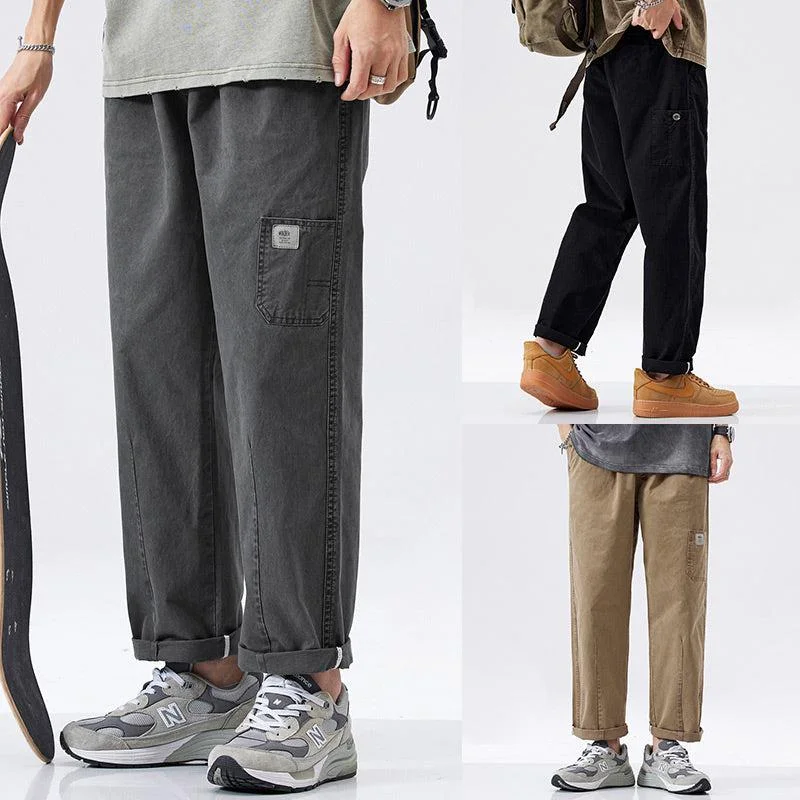 Straight Cotton Casual Pants