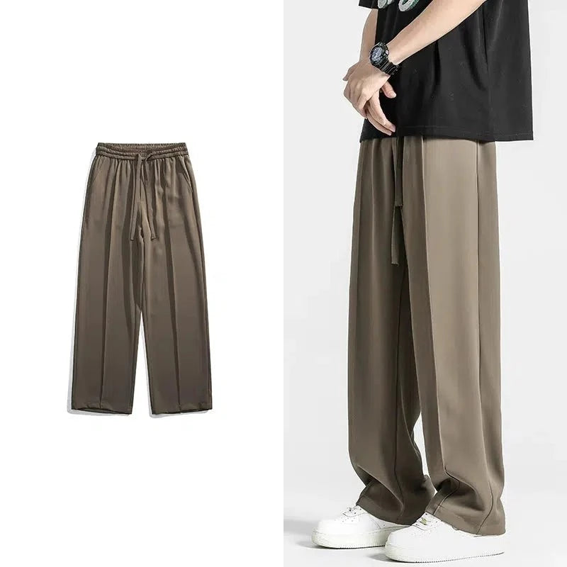 Straight Ice Silk Drape Casual Pants