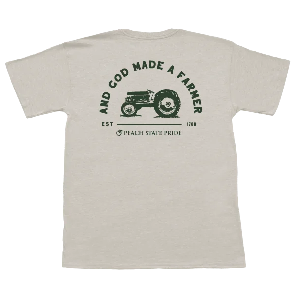 And God Made A Farmer Short Sleeve Pocket Tee