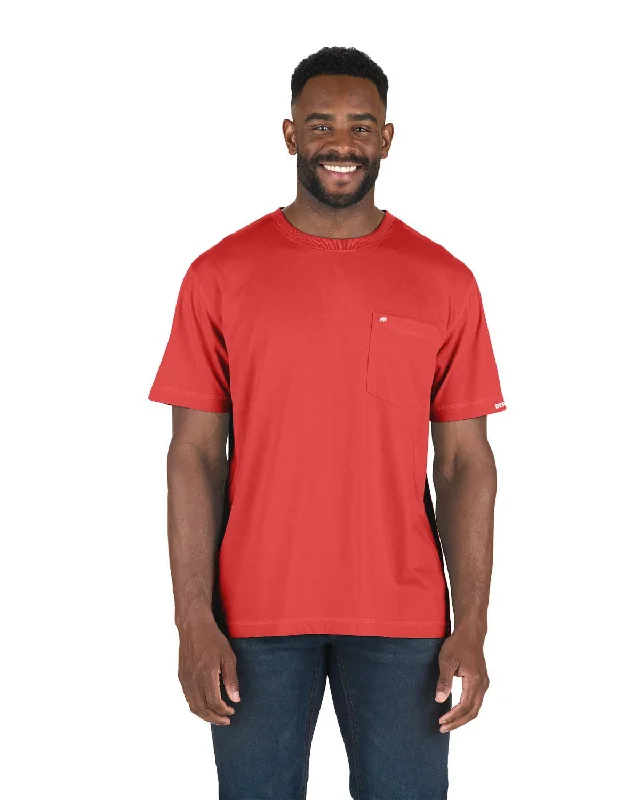 Berne Mens Deep Red Cotton Blend Light Performance Tee S/S