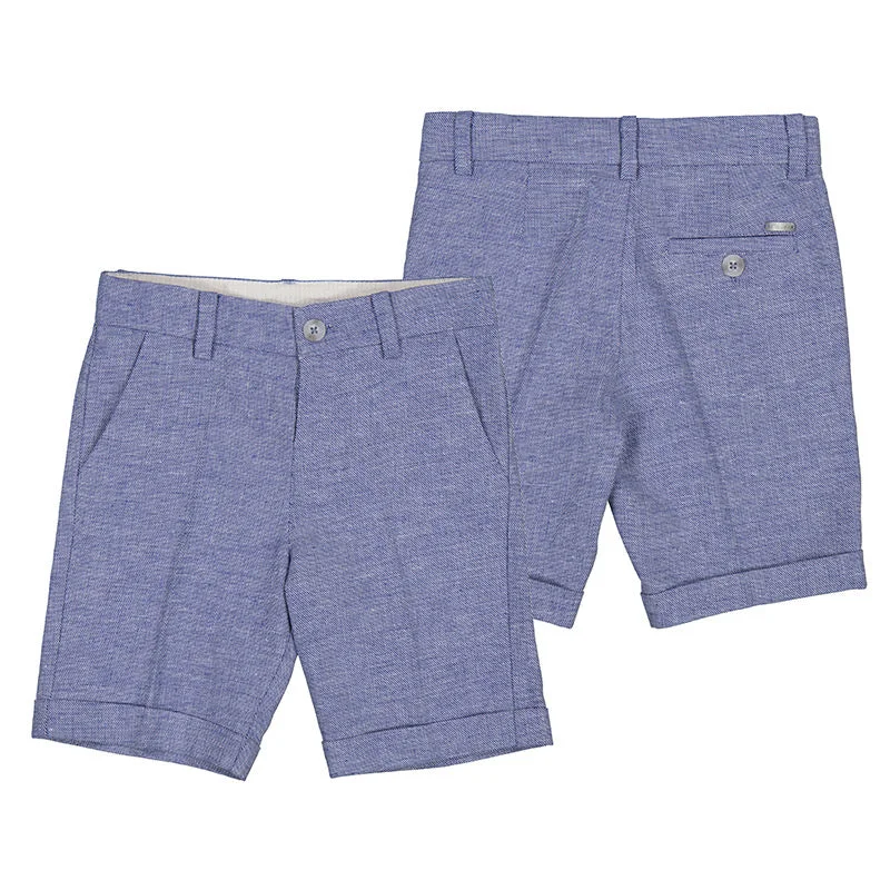 Mayoral Little Boys Cyan Linen Suiting Bermuda Shorts