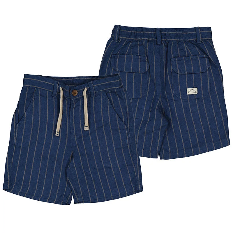 Mayoral Little Boys Indigo Striped Linen Shorts